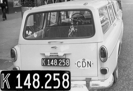 A  Danish export Volvo 245 destined for Canada, seen in London 1964.   Brumby archive