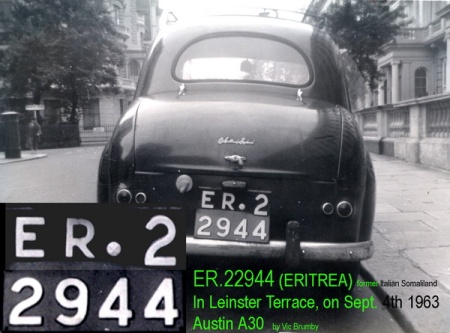 ER.22944 was seen in 1963 on an Austin A30 c.1954.   Never another seen, anywhere.     Brumby archive.