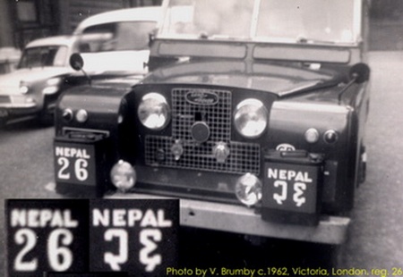 It took a two-kilometre chase on foor in heavy traffic to get this photo of the olnyNepali EU38 ever saw in England in 1962.     Brumby archive