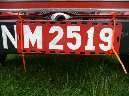 The unusual sighting of this old Swedish tourist import plate was at a Morris Minor rally in Oxfordshire in June 2013!      (Brumby archive)