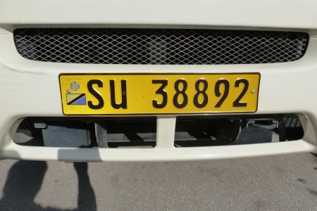 'Union' official series which are used both on Zanzibar and in Tanganyika, include the SU plates, issued to Para-Statal (semi-government) bodies.    Here is the only example seen, on a new light bus in Stone Town, the ancient arab capital town of the island.